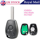 3 Buttons Remote Key Fob 434mhz For Renault Clio Kangoo Trafic Modus Master Chip
