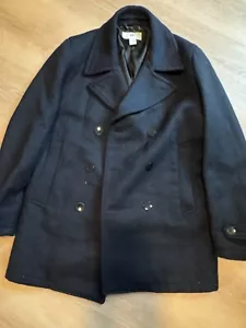 H&M Men's Pea Coat, Dark Blue, 46R - Picture 1 of 3