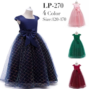 Flower Girls Princess Party Dress Formal Wedding Bridesmaid Prom Gown Dress - Picture 1 of 16