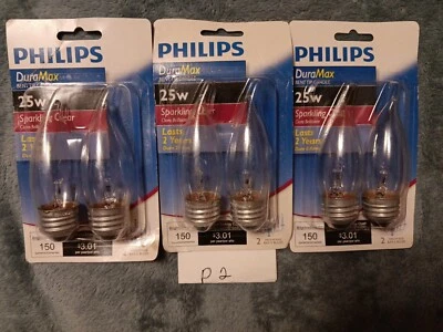6 Philips DuraMax 25W Standard Base Decorative Bulbs - Image 1 of 2