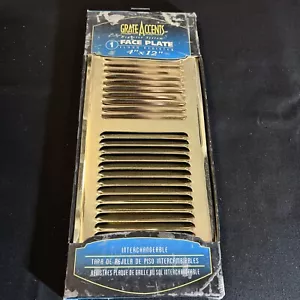 4" X 12" Solid Polished Brass Floor Register Face Plate Grate Accents NOS Louvre - Picture 1 of 4