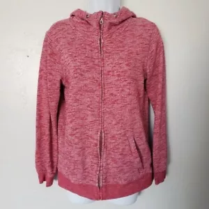 Volcom Women's Small Heather Red Jacket Full Zip Hooded Skater Casual - Picture 1 of 8