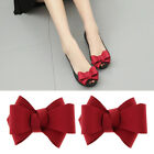 2PC Fabric Bowknot Shoe Charms Buckle Travel Date Detachable Shoe Clip Red