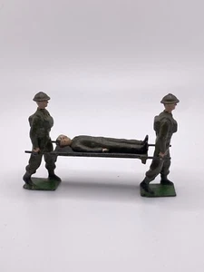Vintage Britains Royal Army Medical Stretcher w/ Wounded Soldier Toy Soldiers - Picture 1 of 9