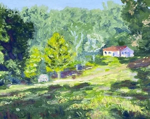 Gorgeous Oil painting. Rural Life. ORIGINAL. Signed. Impressionist Art. Handmade - Picture 1 of 12