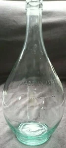 Large Green Teardrop Bottle Made In Italy 11" by 6" - Picture 1 of 8