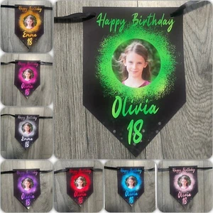  Personalised Photo Birthday Bunting Banner 18th 21st 30th Rose Gold - Picture 1 of 8