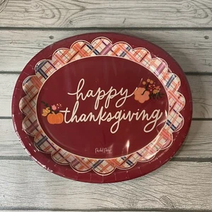 Thanksgiving Paper Plates Large 8 CT Dinner Plate Happy Thanksgiving 10 x 12in - Picture 1 of 7