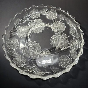 Crystal Clear Studios Platter 13" Chrysanthemum Round Serving Dish 1990's  - Picture 1 of 9