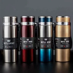 1000ml Stainless Steel Thermal Water Bottle Double Wall Insulated Flask Cup Mug - Picture 1 of 19