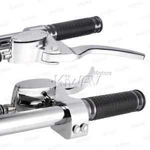 CNC Chrome hand Control set Brake Clutch master cylinder Chopper Bike 1" bar - Picture 1 of 5
