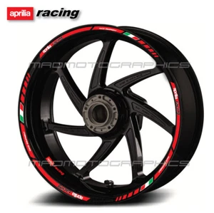 aprilia Racing motorcycle wheel decals 12 rim stickers laminated set RSV 4 Tuono - Picture 1 of 6