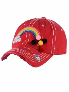 Ceci® Damen Baseball Cap 'Pom Rainbow' Distressed Vintage bestickt Papa Mütze - Bild 1 von 20