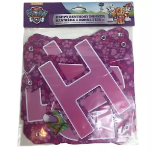 Bandera de Feliz Cumpleaños Paw Patrol 6,59 pies Nickelodeon Rosa Skye Everest Marshall - Imagen 1 de 12