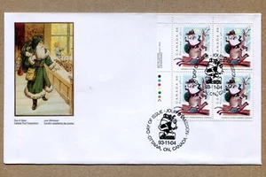 CANADA First Day series 1993-11-04 CHRISTMAS NOËL SANTA CLAUS 86¢ CORNER BLOCK - Picture 1 of 2