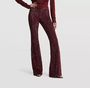 $5990 Michael Kors Collection Women's Red Sequin Bootcut leg Pants Size 10 - Picture 1 of 4