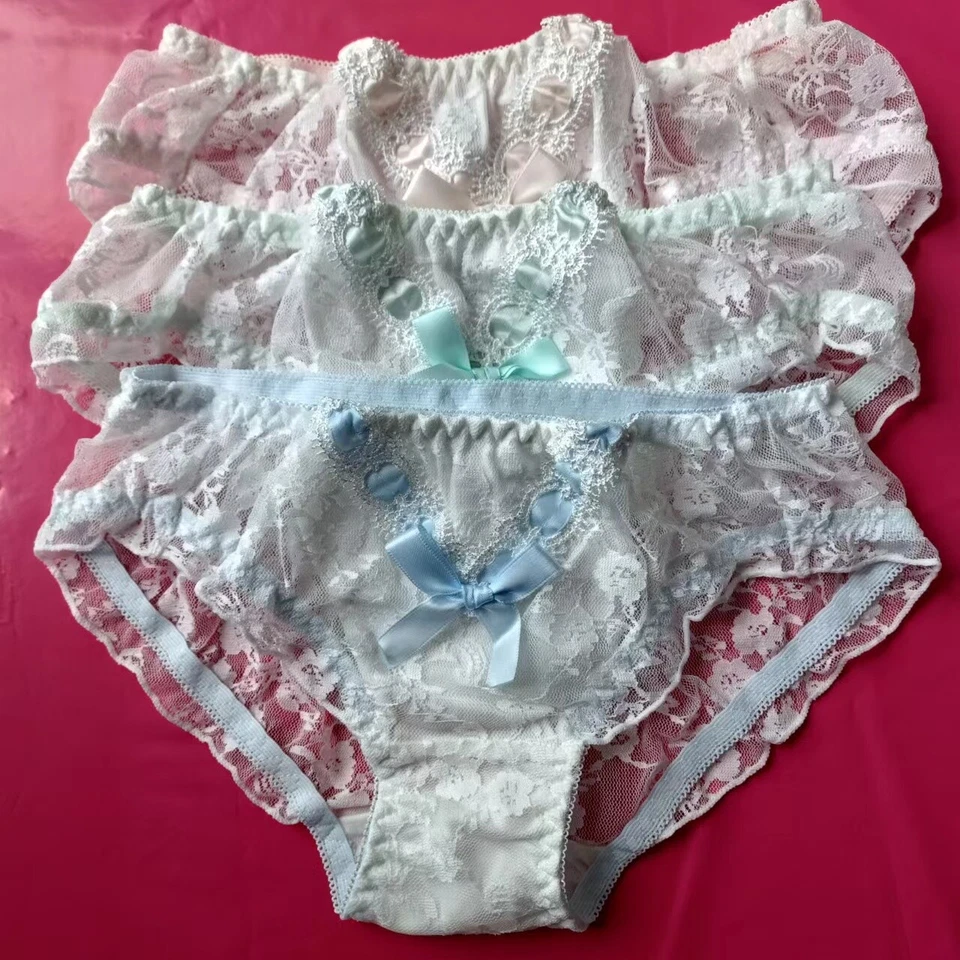 3Pcs Girls Lolita Panties Lace Underwear Knickers Undies Drawers Underpants - Image 1 of 1