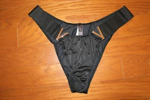 L ❤️ Victoria's Secret ❤️ SATIN CHEEKY Höschen ❤️ BOMBSHELL SCHWARZ BRASILIANISCH NEU MIT ETIKETT - Bild 1 von 4