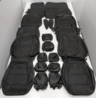 For Chevrolet Traverse LT 7 Pass. 2018-2023 Black Leather Seat Covers T218 - Image 1 of 4
