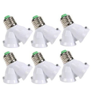 6pcs E27 1 to 2 E27 LED Light Bulb Lamp Adapter Converter Splitter Base Socket - Picture 1 of 13
