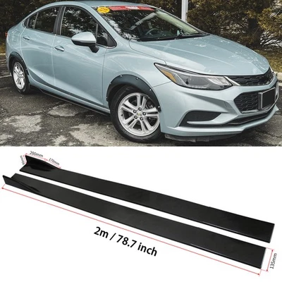 Side Skirts Lip Rocker Panel For Chevrolet Cruze 2010-2019 Gloss Black 78.7'' US Foto 1 de 4