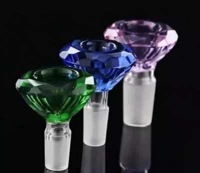 3 PIEZAS Diamante Vidrio Tobogán Pipa de Agua Cachimba 14mm Tazón Macho Envío Rápido*## Foto 1 de 4