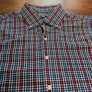 PETER MILLAR Summer Comfort Button Down Shirt Men's XL Checks Blue Pink Navy - Picture 1 of 4