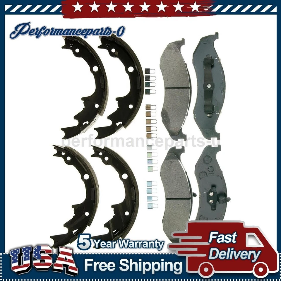 Juego de pastillas de freno de disco delanteras traseras zapata de freno de tambor para Jeep TJ 2001-2006 Foto 1 de 4