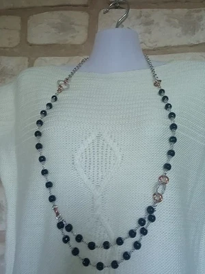 Collana Sovrani Class nuova 50 cm Onice sfaccettate elegante Made in Italy - Immagine 1 di 4