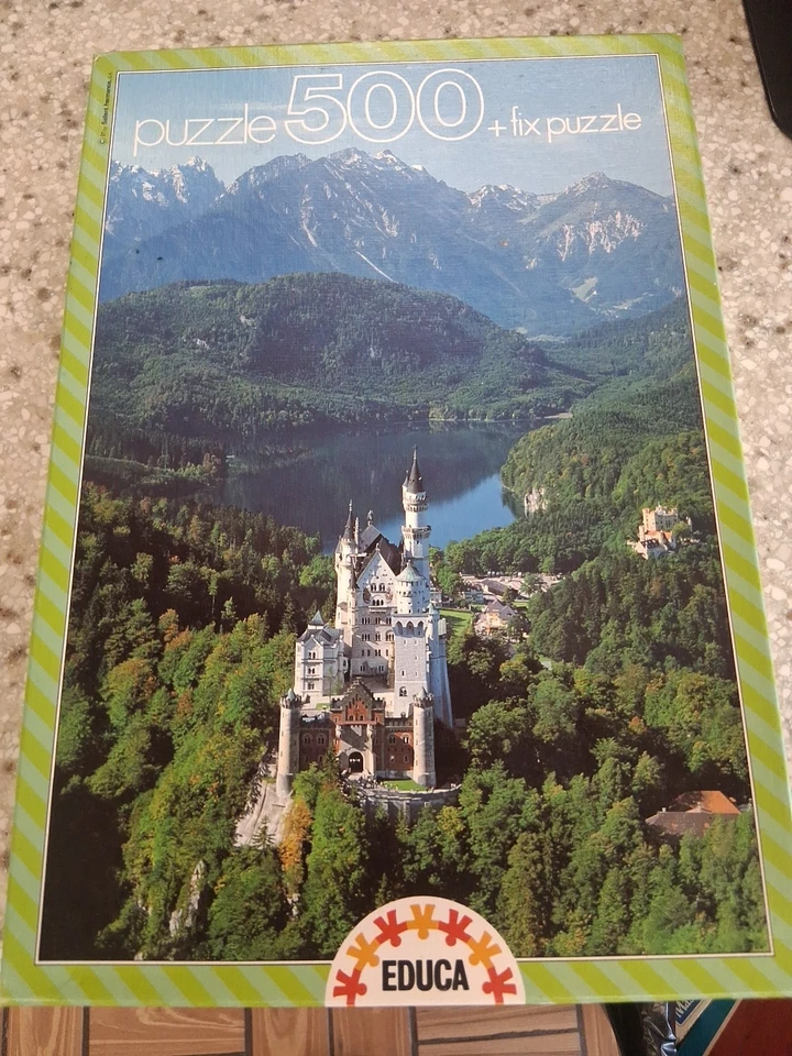 Quebra-cabeça Neuschwanstein Castle Educa 500 peças Espanha por Fink & Co #7568 novo - Imagem 1 de 4