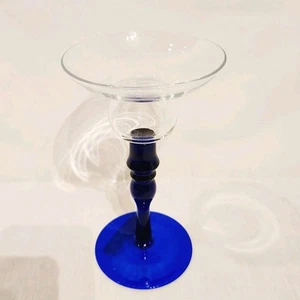 Kobaltblau Stielglas Kerzenhalter 7,5"  - Bild 1 von 17