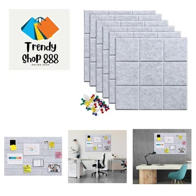 Large Cork Board Felt Board Tiles for Walls with 30 Push Pins, 11.8"x11.8" Pa... - Image 1 of 4
