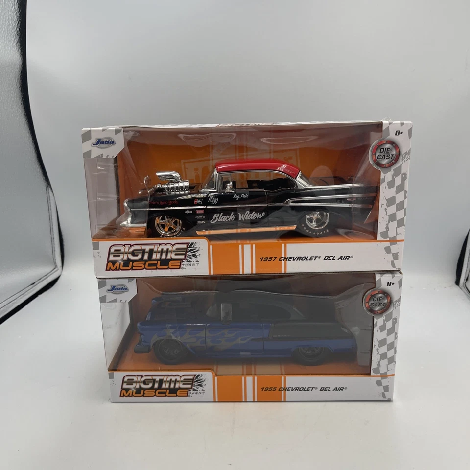 Jada BIGTIME Muscle 1957 Chevy Bel Air Black Widow 1 24