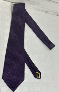 Donald J Trump Tie Signature Collection PURPLE Paisley Necktie Silk 60" x 3 3/4" - Picture 1 of 7