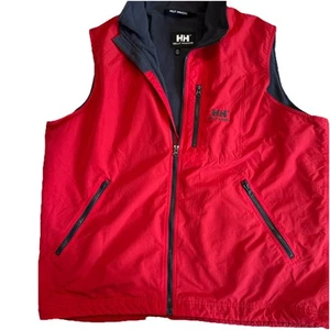 Helly Hansen Gilet Crew Vest Jacket Red Men's 2xlg Fleece Lined - Picture 1 of 12