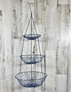 3-stufiger türkis 6" 8" 10" Obst Gemüse Küche Aufbewahrungskorb Kette hängend - Bild 1 von 9