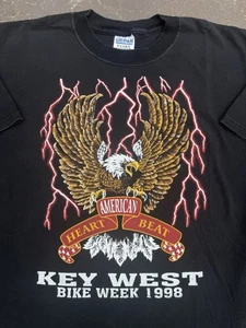 Maglietta Motociclista Vintage Uomo 1998 Bike Week American Thunder Anni 90’s - Foto 1 di 7