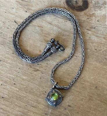 Konstantino Sterling Silver & 18K Gold Necklace with Peridot Pendant - Image 1 of 3