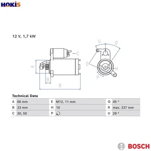 STARTER 0 986 026 520 FOR AUDI A4/Allroad/S4 Q5/Van/SUV A5/S5/Convertible A6 A4 - Picture 1 of 9