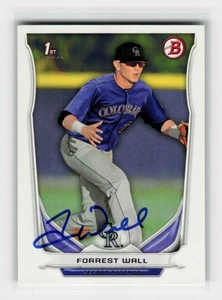 2014 Bowman Draft Picks & Prospects Forrest Wall #DP33 Auto Colorado Rockies 1st - Picture 1 of 2