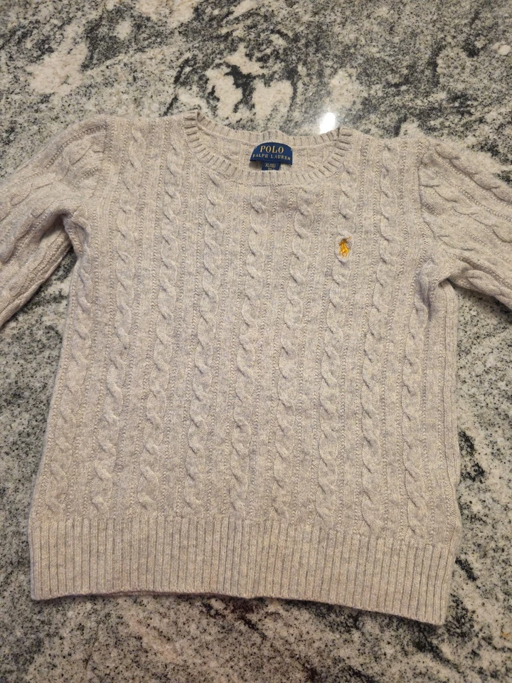  Suéter Polo Ralph Lauren Niñas Gris Talla Juvenil XL 16 Foto 1 de 4
