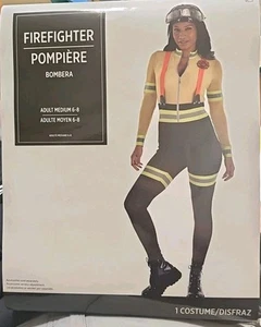 NWT Firefighter Sexy Dress Up Costume Medium 6-8 Womans Cat Suit And Badge - Picture 1 of 6