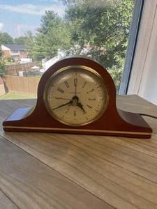 Seth Thomas Humpback Mantle Clock Inlaid Wood Case S512-N Works - Picture 1 of 16