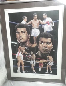 MUHAMMAD ALI AUTOGRAPHED 18x24 LITHOGRAPH COLLAGE BY ANGELO MARINO FRAMED AUTO - Picture 1 of 8