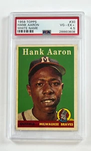 1958 Topps #30 Hank Aaron weißer Name PSA VG-EX + 4,5 bewertete Karte GC10-0808 - Bild 1 von 2