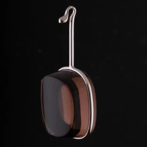 Colgante Georg Jensen de ley con cuarzo ahumado # 132. Plata. Vivianna Torun. - Imagen 1 de 8