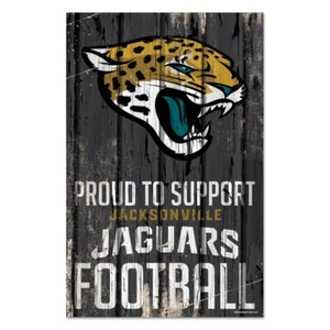 JACKSONVILLE JAGUARS, 11" X 17"CLASSIC ANTIQUE HARD WOOD SIGN FROM WINCRAFT - Picture 1 of 1