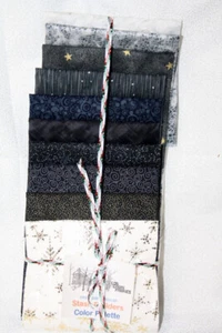10 FAT QUARTERS IN BLACK, WHITE AND GRAYS - 100% COTTON FABRIC - Picture 1 of 3