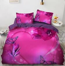 3D Purple Butterfly Flower KEP51903 Bed Pillowcases Quilt Duvet Cover Kay