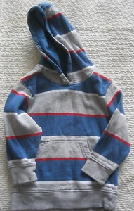Cherokee grau/blau gestreifter Pullover Hoodie. Alter 9 - 12 Monate. - Bild 1 von 6